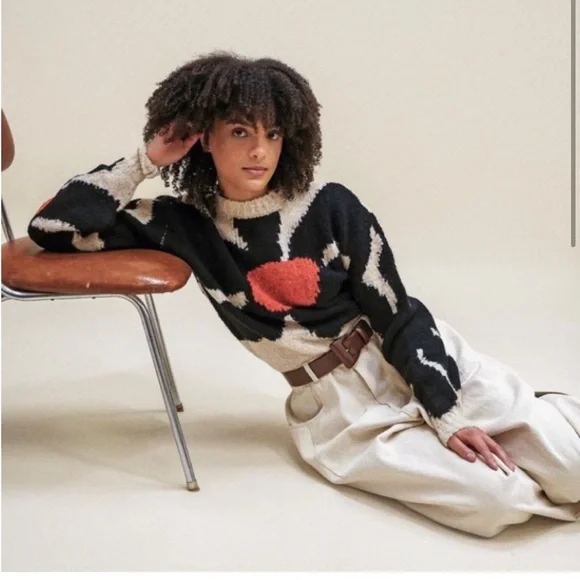 Paloma Wool Black and Cream Sweater - Picture 1 of 4